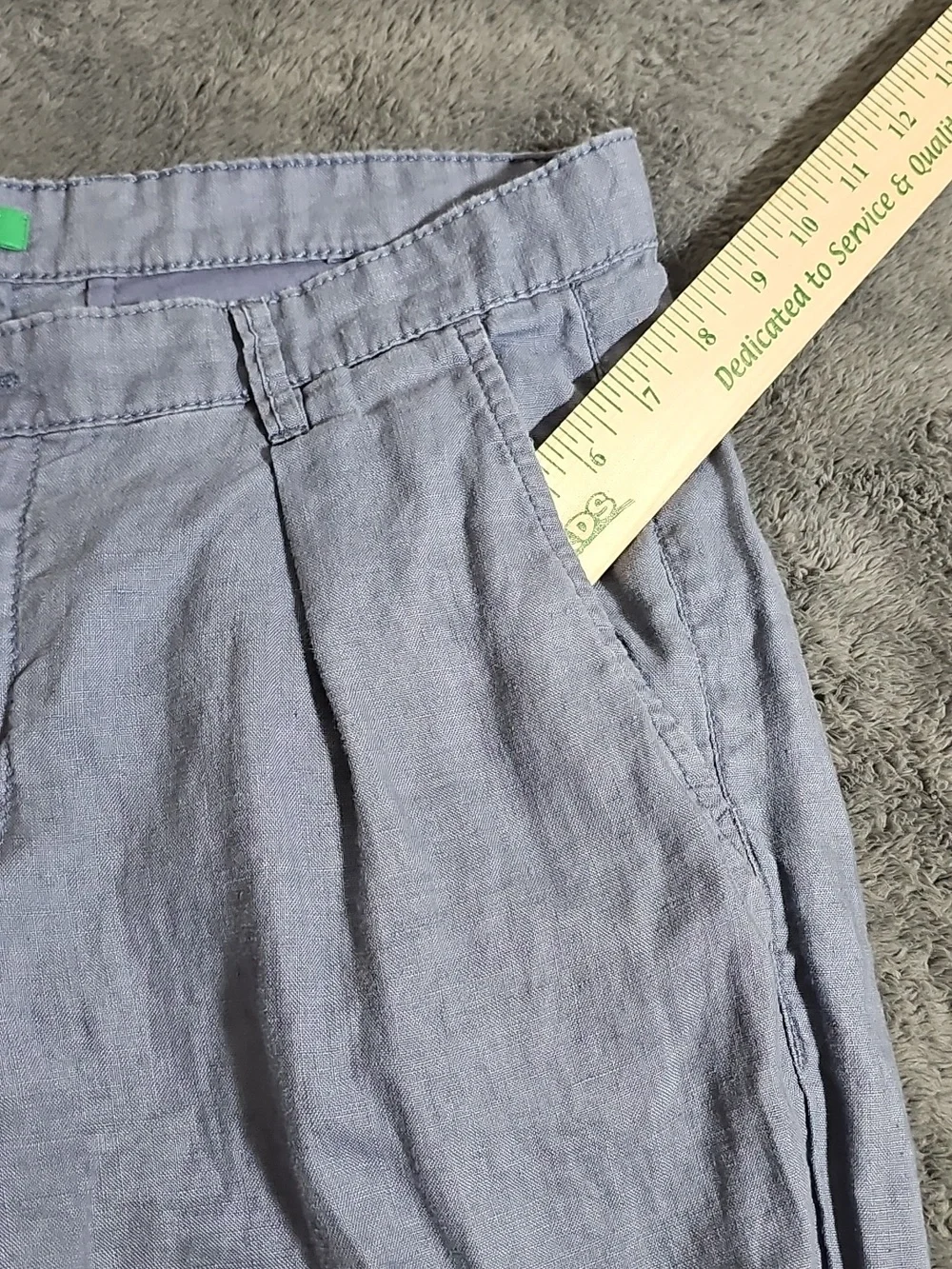 United Colors of Benetton Straight Leg 100% Linen Pants Pockets Belt Loops US 10 - Picture 7 of 13